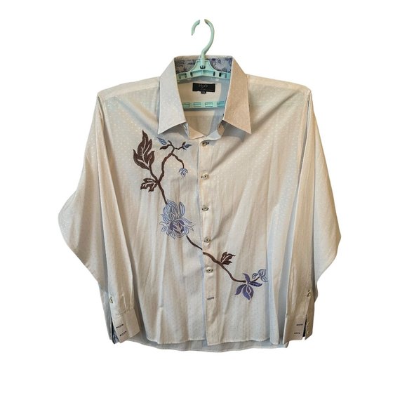 H2O Collection White Embroidered L/S Button-down Men's Shirt Size 3XL - Picture 1 of 6